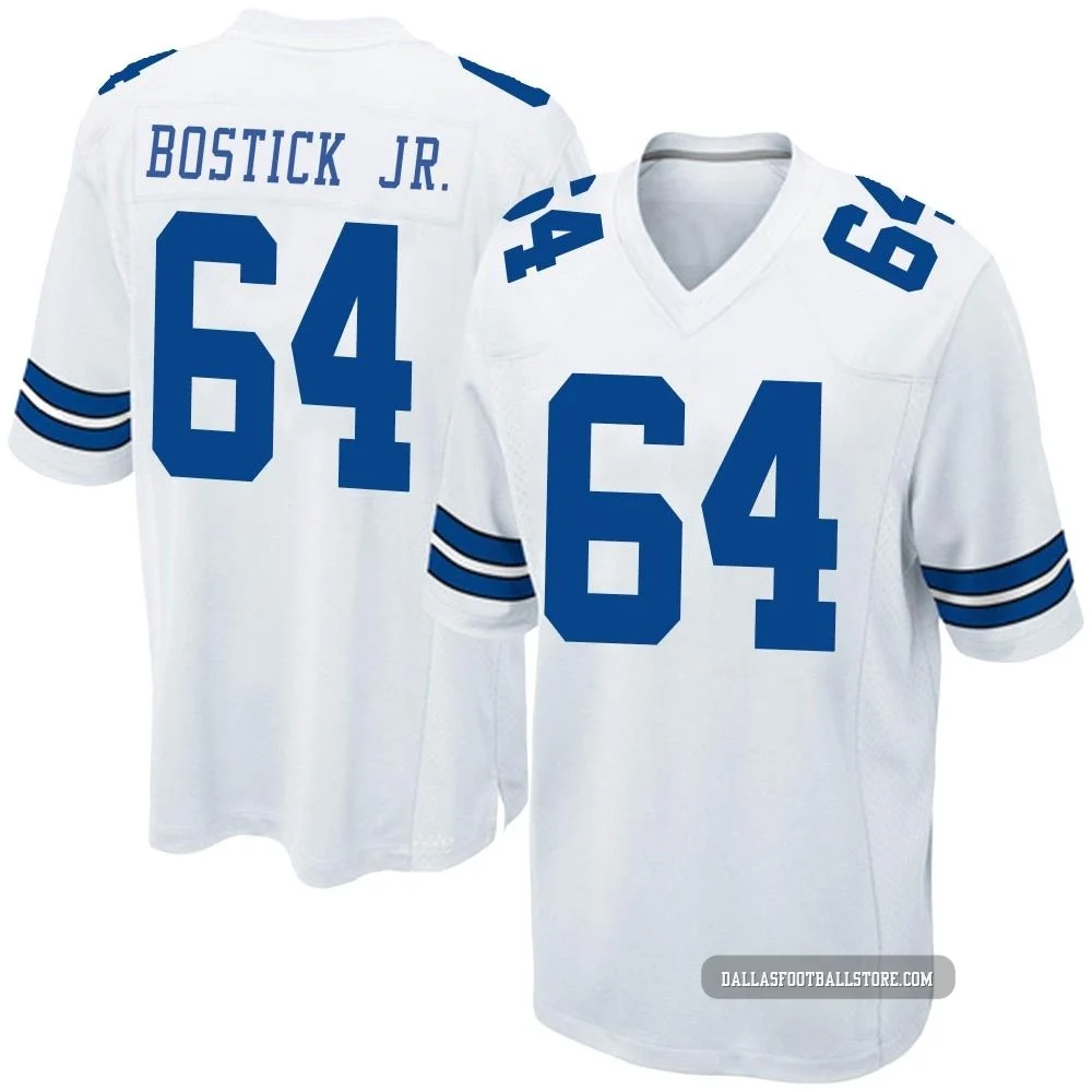 Earl Bostick Jr. Dallas Cowboys ＃64 Game Youth White Jersey