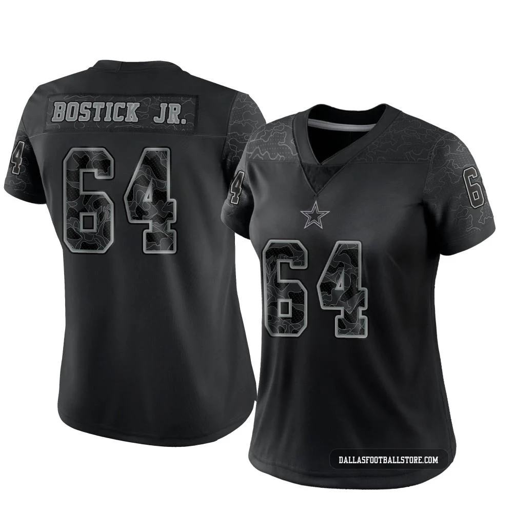 Earl Bostick Jr. Dallas Cowboys ＃64 Limited Women's Black Reflective Jersey