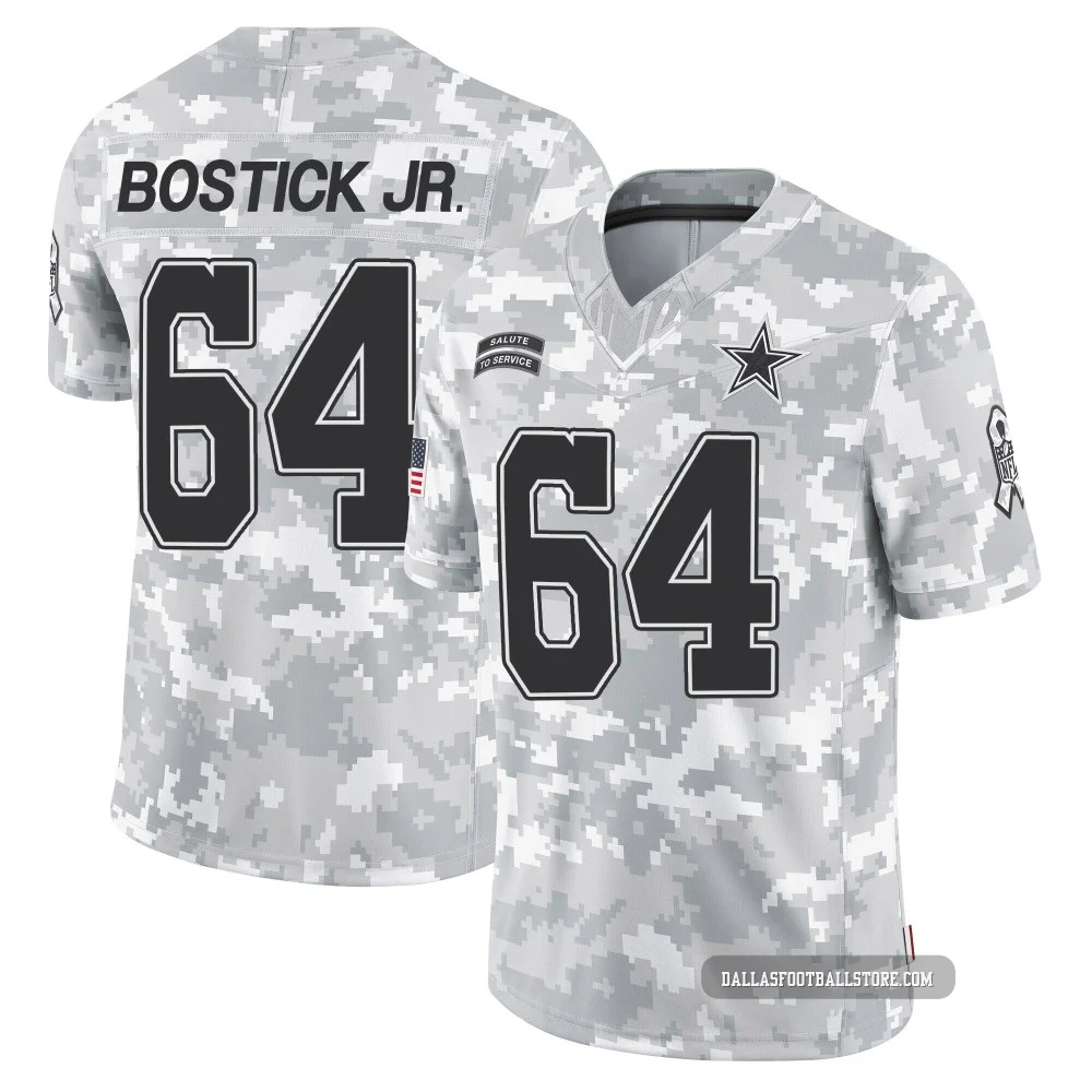 Earl Bostick Jr. Dallas Cowboys ＃64 Limited Youth Arctic Camo 2024 Salute to Service Jersey
