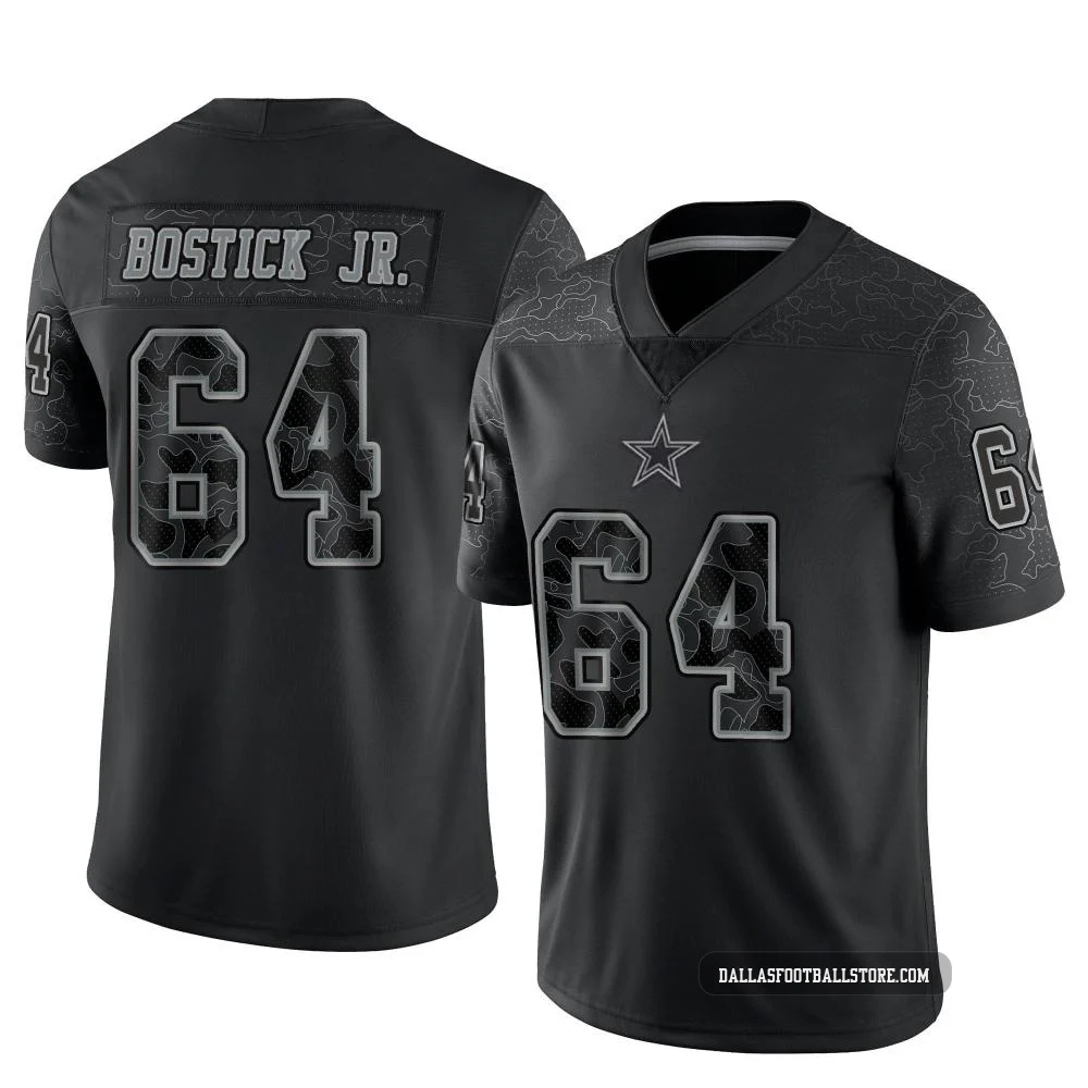 Earl Bostick Jr. Dallas Cowboys ＃64 Limited Youth Black Reflective Jersey