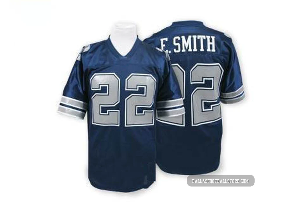 Emmitt Smith Dallas Cowboys ＃22 Authentic Men's Navy Blue Mitchell And Ness Throwback Jersey