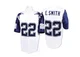 Emmitt Smith Dallas Cowboys ＃22 Authentic Men's White Mitchell And Ness 75TH Patch Throwback Jersey