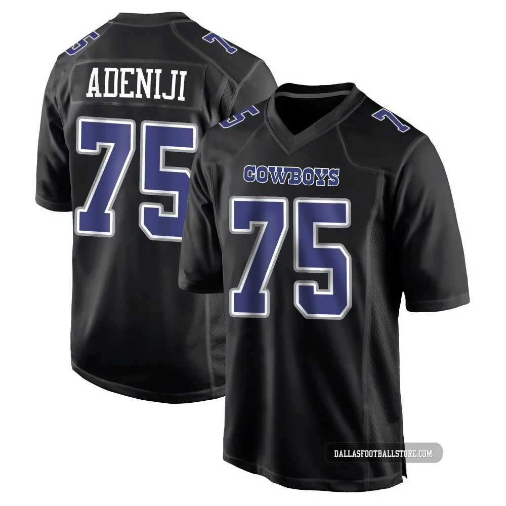 Hakeem Adeniji Dallas Cowboys ＃75 Game Men's Black Carbon Fashion Jersey