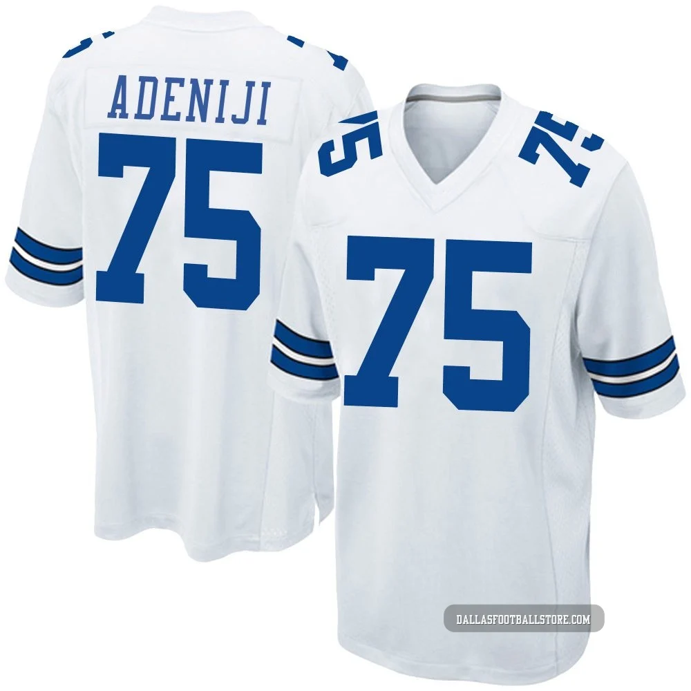 Hakeem Adeniji Dallas Cowboys ＃75 Game Men's White Jersey