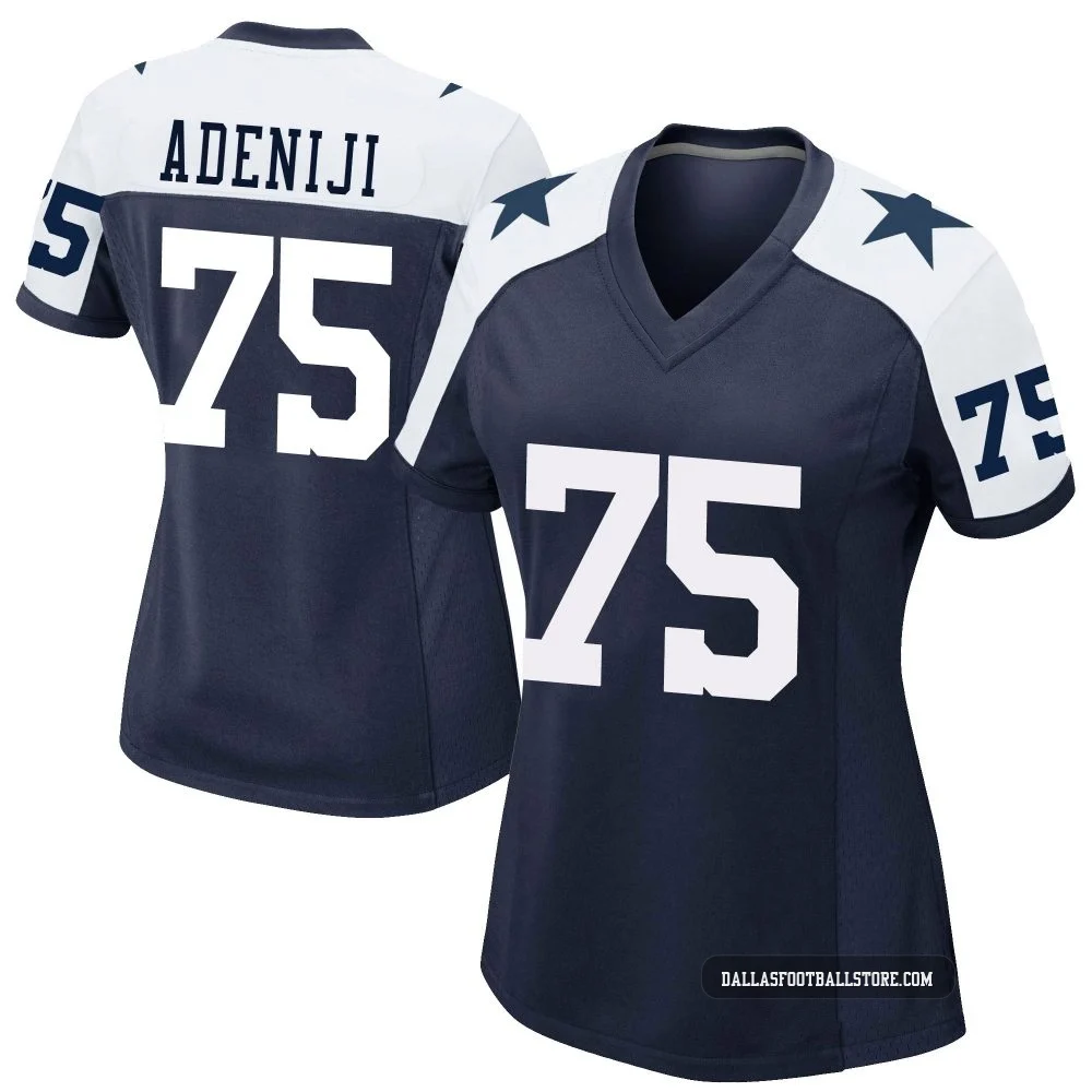 Hakeem Adeniji Dallas Cowboys ＃75 Game Women's Navy Alternate Jersey