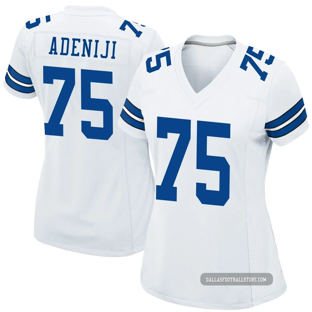 Hakeem Adeniji Dallas Cowboys ＃75 Game Women's White Jersey