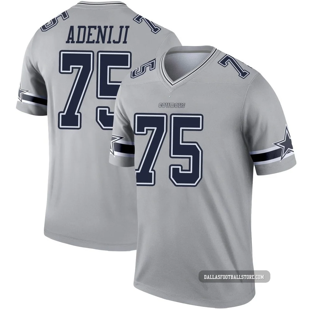 Hakeem Adeniji Dallas Cowboys ＃75 Legend Youth Gray Inverted Jersey