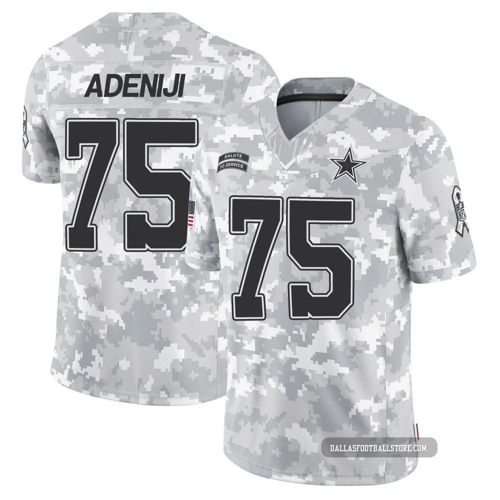 Hakeem Adeniji Dallas Cowboys ＃75 Limited Men's Arctic Camo 2024 Salute to Service Jersey