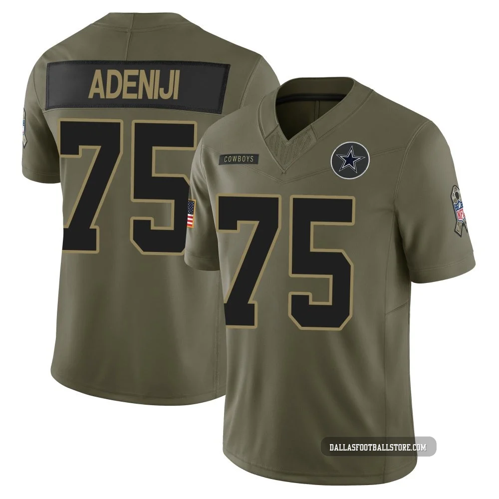 Hakeem Adeniji Dallas Cowboys ＃75 Limited Men's Olive 2025 Salute to Service Jersey
