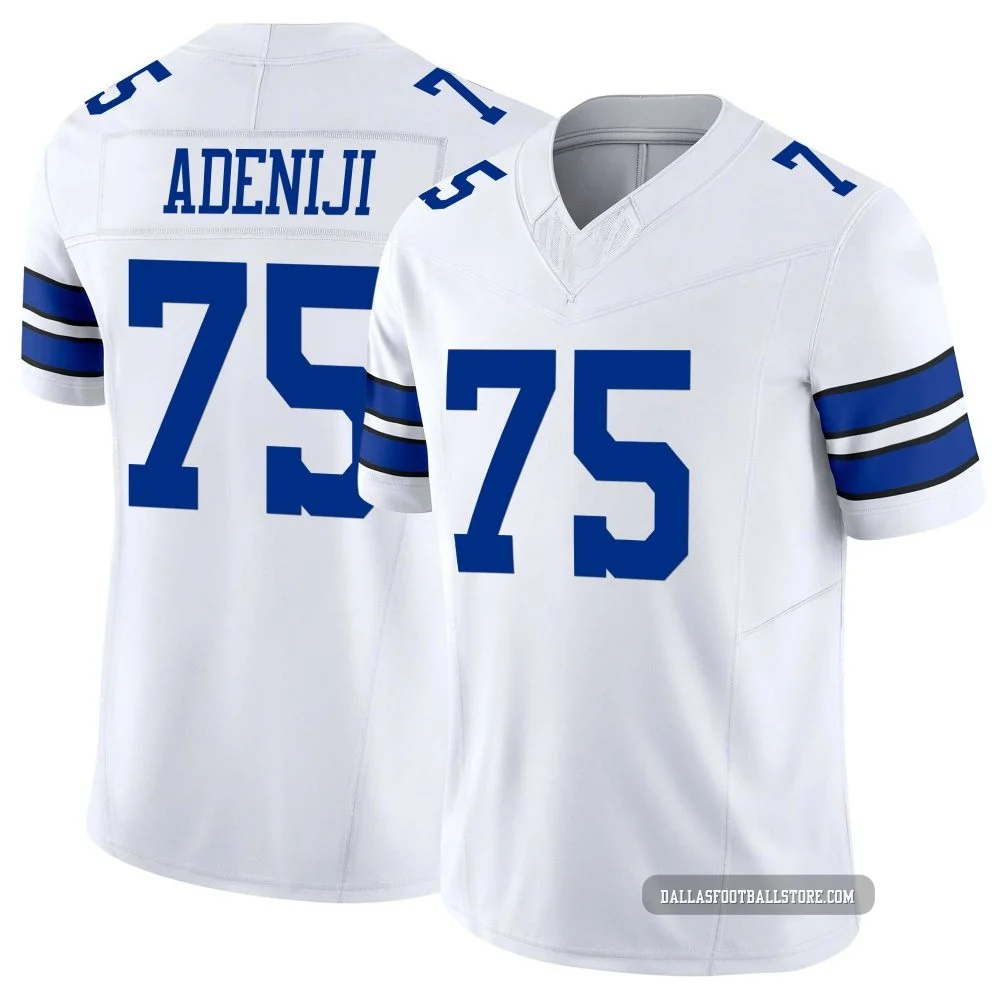 Hakeem Adeniji Dallas Cowboys ＃75 Limited Men's White Vapor F.U.S.E. Jersey