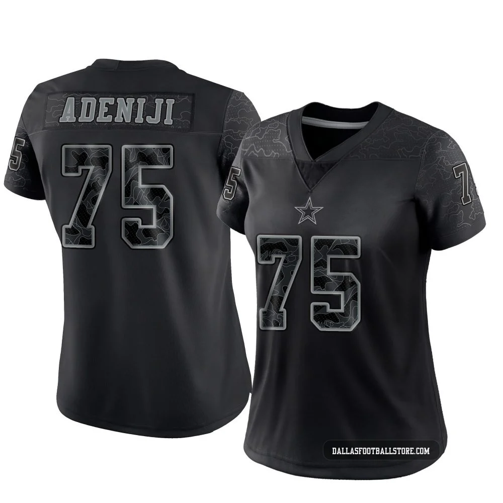 Hakeem Adeniji Dallas Cowboys ＃75 Limited Women's Black Reflective Jersey