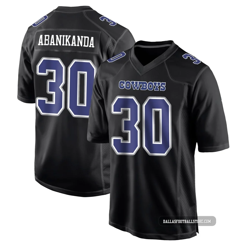 Israel Abanikanda Dallas Cowboys ＃30 Game Youth Black Carbon Fashion Jersey