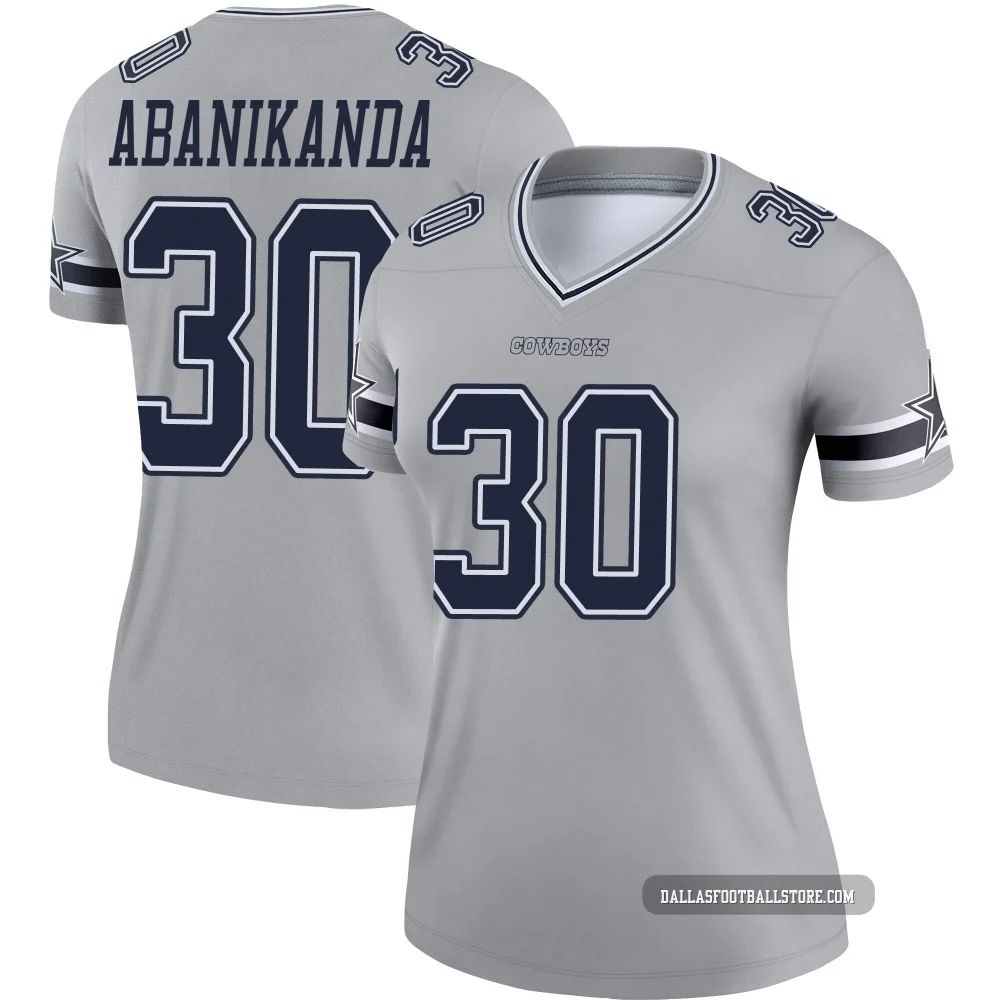Israel Abanikanda Dallas Cowboys ＃30 Legend Women's Gray Inverted Jersey