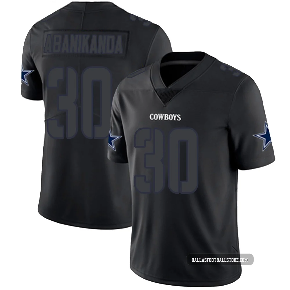 Israel Abanikanda Dallas Cowboys ＃30 Limited Men's Black Impact Jersey