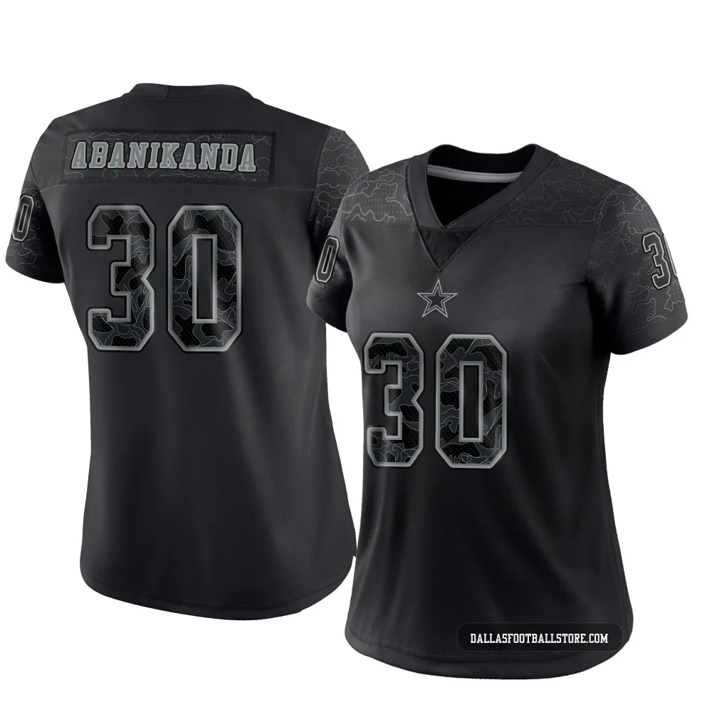 Israel Abanikanda Dallas Cowboys ＃30 Limited Women's Black Reflective Jersey