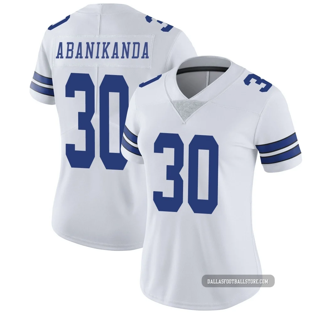 Israel Abanikanda Dallas Cowboys ＃30 Limited Women's White Vapor Untouchable Jersey