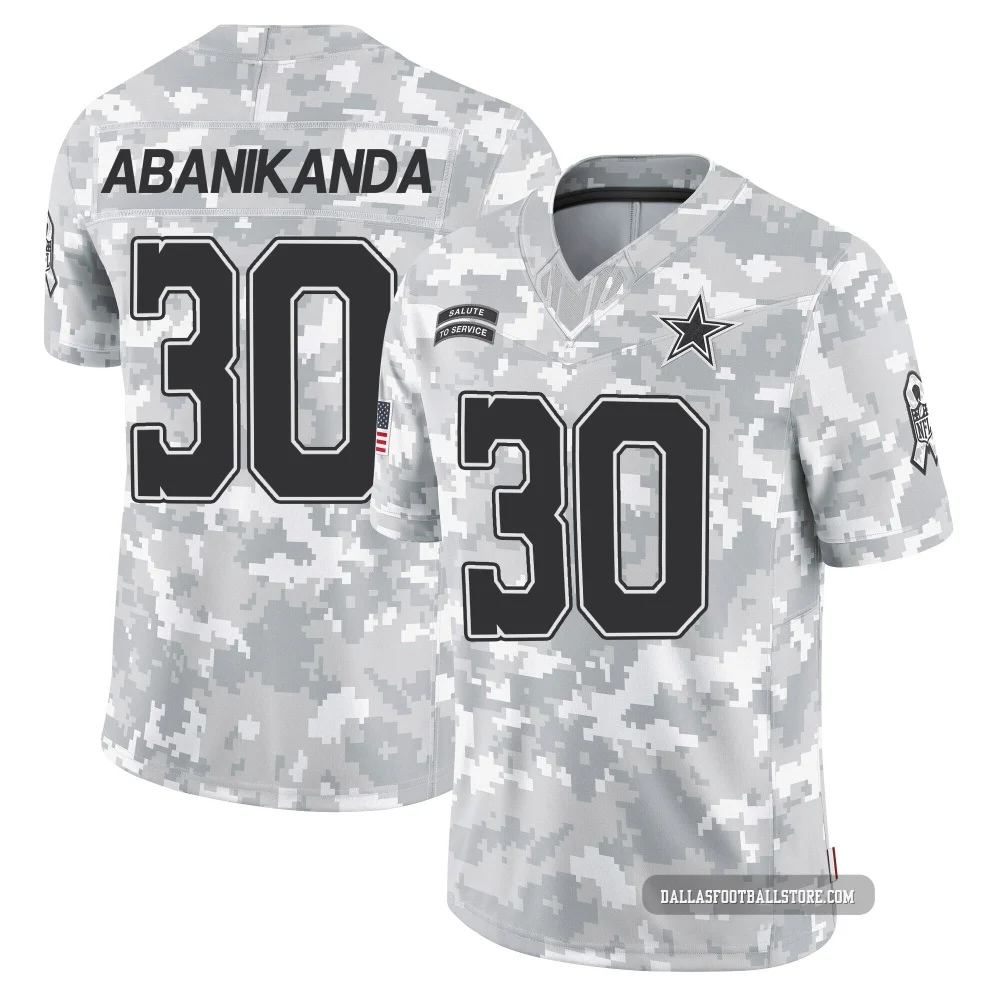 Israel Abanikanda Dallas Cowboys ＃30 Limited Youth Arctic Camo 2024 Salute to Service Jersey