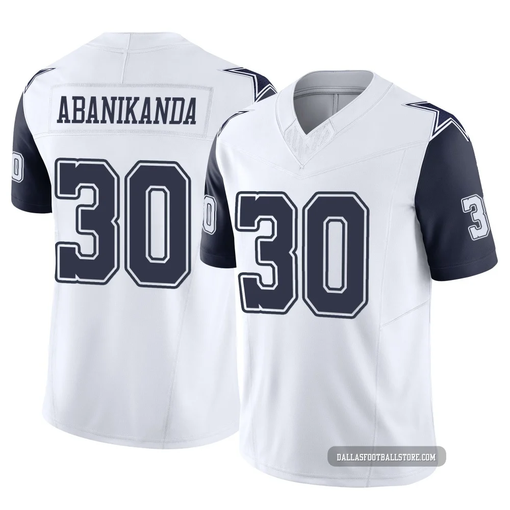 Israel Abanikanda Dallas Cowboys ＃30 Limited Youth White 2nd Alternate Vapor F.U.S.E. Jersey