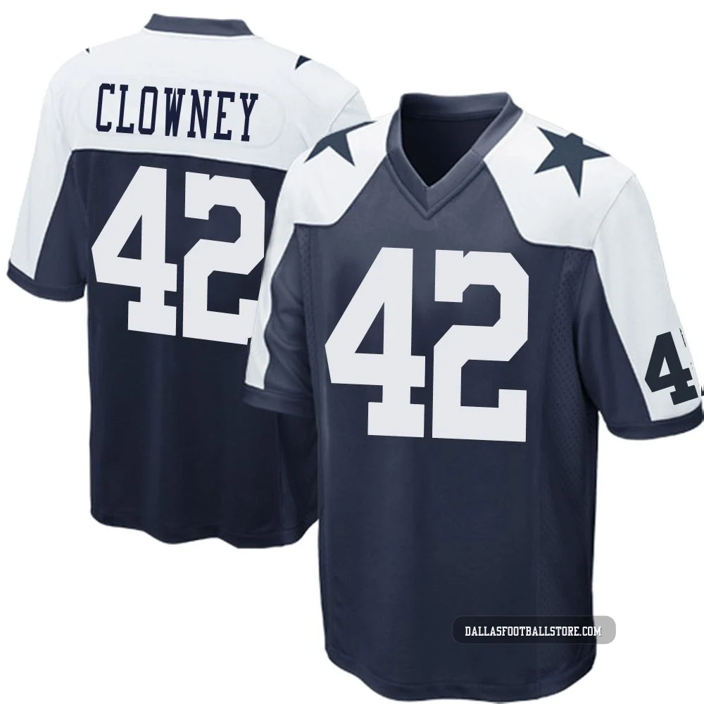 Jadeveon Clowney Dallas Cowboys ＃42 Game Youth Navy Blue Throwback Jersey
