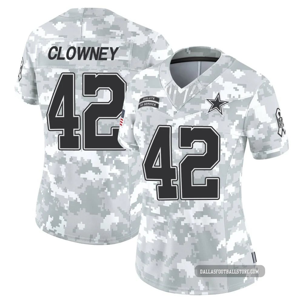 Jadeveon Clowney Dallas Cowboys ＃42 Limited Women's Arctic Camo 2024 Salute to Service Jersey