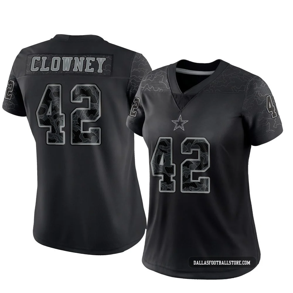 Jadeveon Clowney Dallas Cowboys ＃42 Limited Women's Black Reflective Jersey