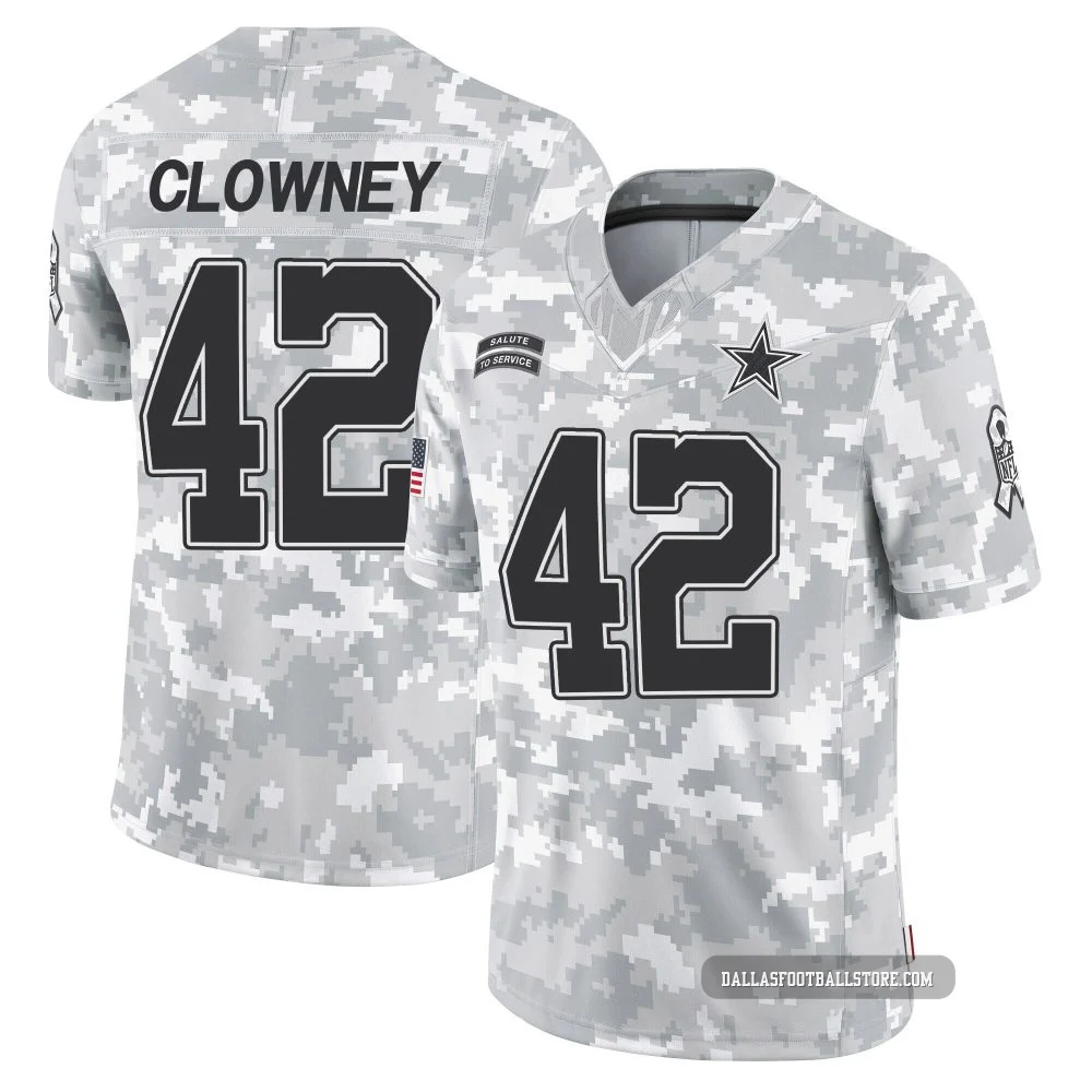 Jadeveon Clowney Dallas Cowboys ＃42 Limited Youth Arctic Camo 2024 Salute to Service Jersey