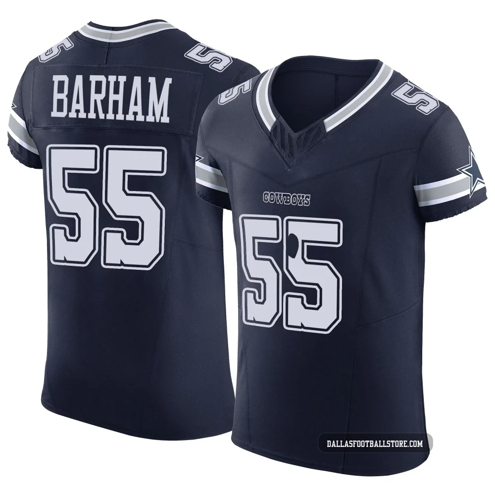 Jaishawn Barham Dallas Cowboys ＃55 Elite Men's Navy Vapor F.U.S.E. Jersey