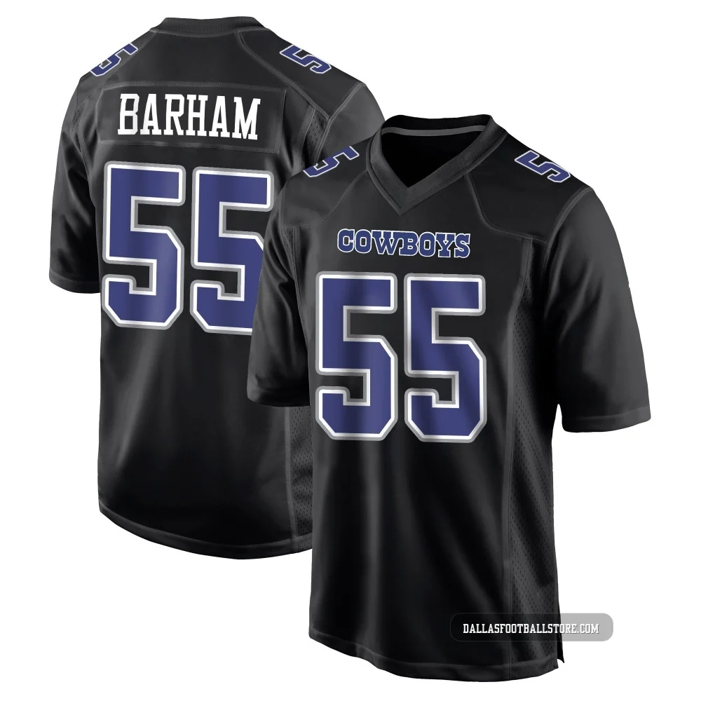 Jaishawn Barham Dallas Cowboys ＃55 Game Youth Black Carbon Fashion Jersey