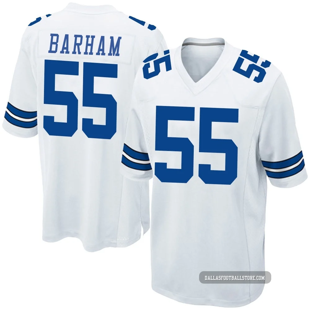 Jaishawn Barham Dallas Cowboys ＃55 Game Youth White Jersey