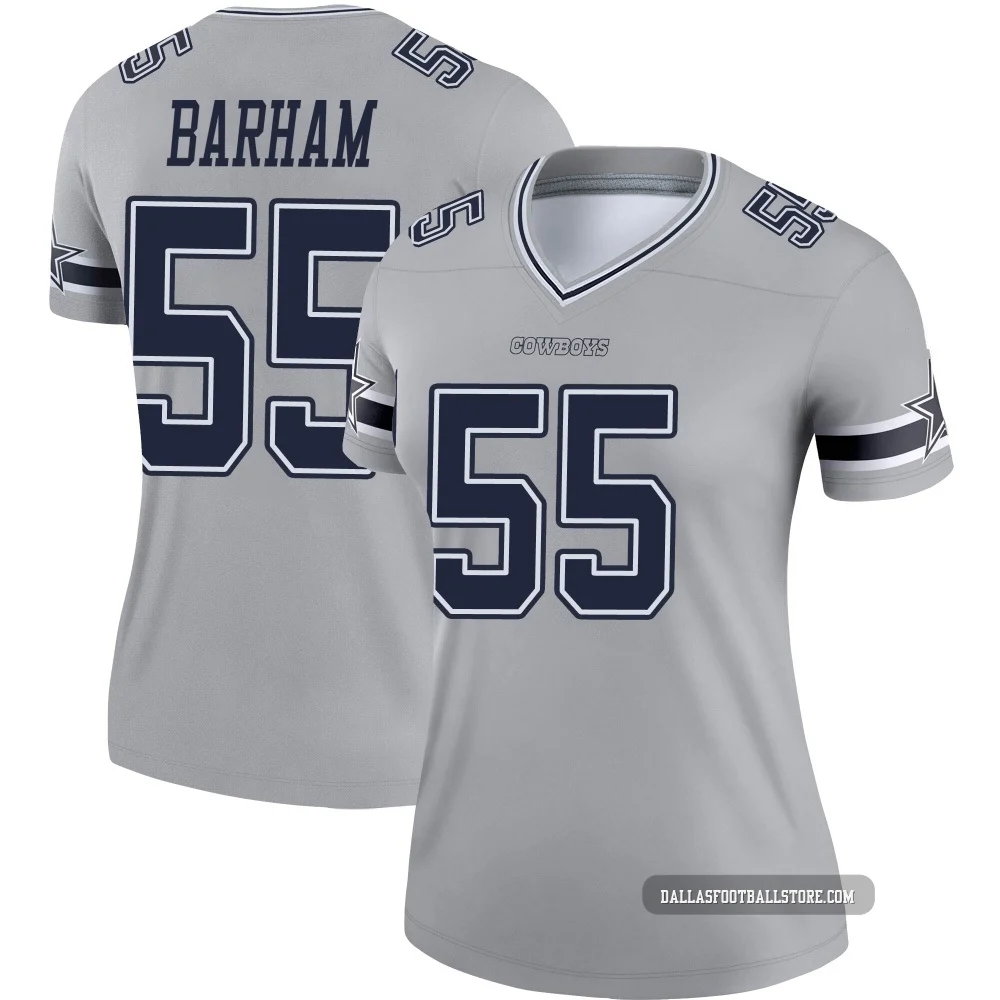 Jaishawn Barham Dallas Cowboys ＃55 Legend Women's Gray Inverted Jersey