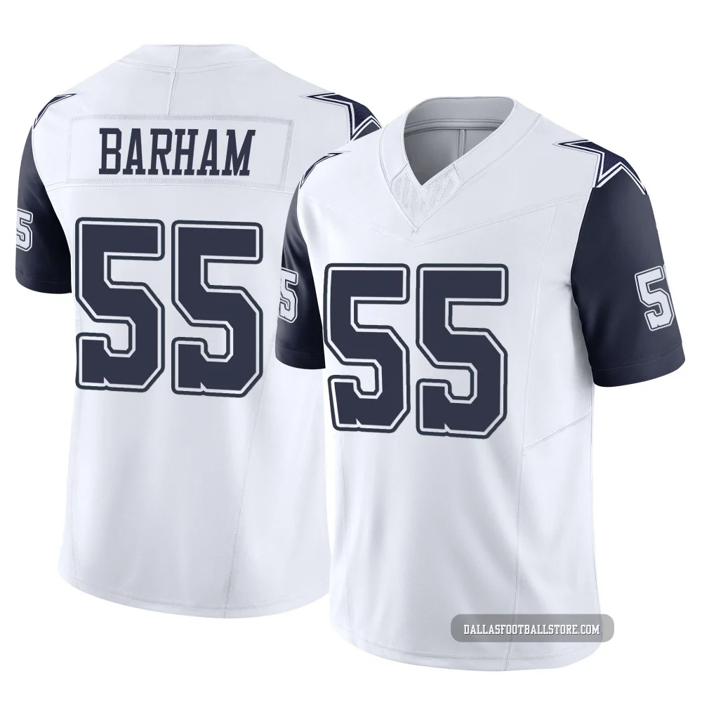 Jaishawn Barham Dallas Cowboys ＃55 Limited Men's White 2nd Alternate Vapor F.U.S.E. Jersey