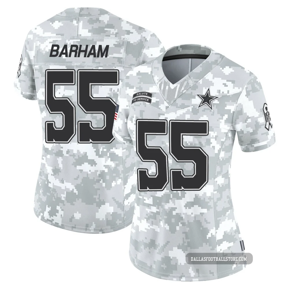 Jaishawn Barham Dallas Cowboys ＃55 Limited Women's Arctic Camo 2024 Salute to Service Jersey