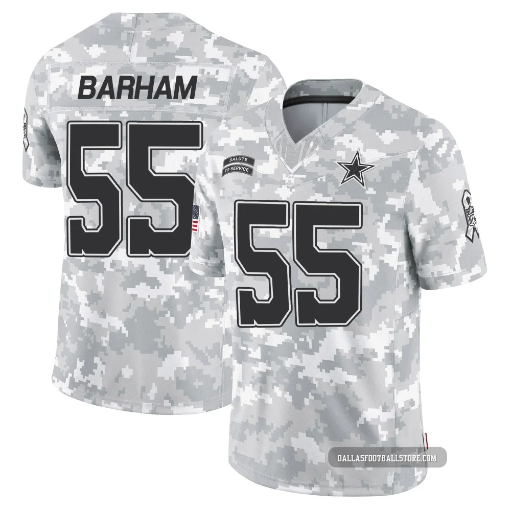 Jaishawn Barham Dallas Cowboys ＃55 Limited Youth Arctic Camo 2024 Salute to Service Jersey
