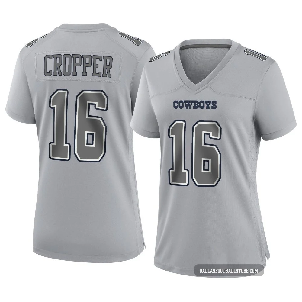 Jalen Cropper Dallas Cowboys ＃16 Game Women's Gray Atmosphere Fashion Jersey