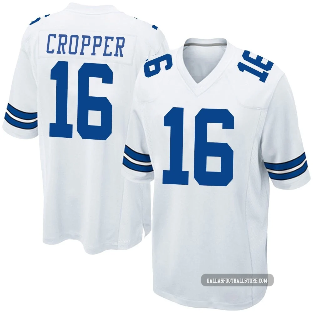Jalen Cropper Dallas Cowboys ＃16 Game Youth White Jersey