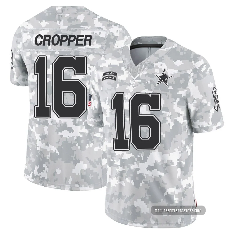 Jalen Cropper Dallas Cowboys ＃16 Limited Men's Arctic Camo 2024 Salute to Service Jersey