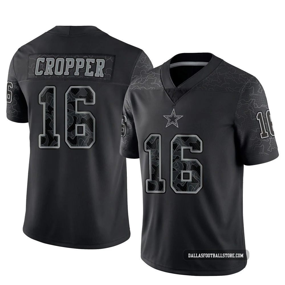 Jalen Cropper Dallas Cowboys ＃16 Limited Men's Black Reflective Jersey