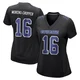 Jalen Moreno-Cropper Dallas Cowboys ＃16 Game Women's Black Carbon Fashion Jersey