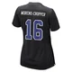 Jalen Moreno-Cropper Dallas Cowboys ＃16 Game Women's Black Carbon Fashion Jersey