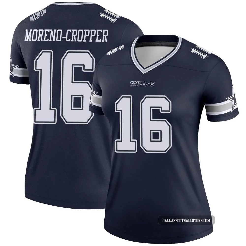 Jalen Moreno-Cropper Dallas Cowboys ＃16 Legend Women's Navy Jersey