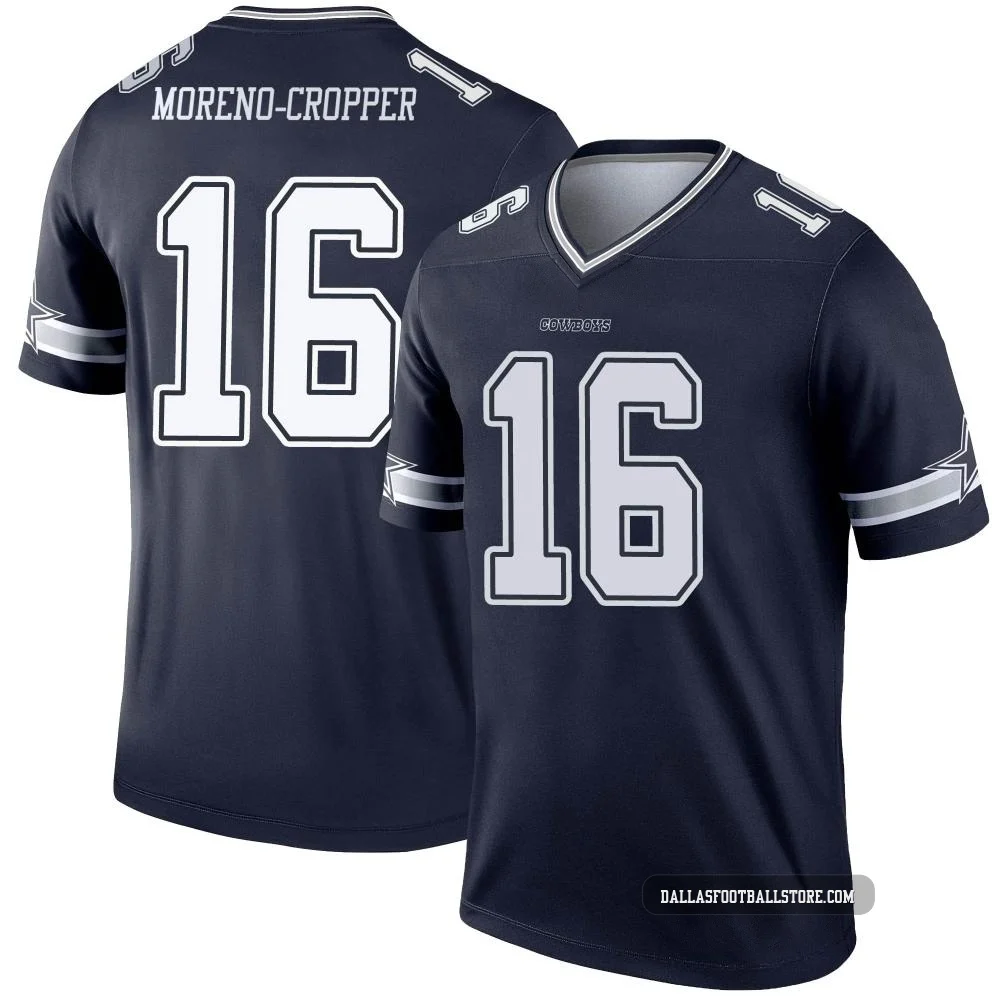 Jalen Moreno-Cropper Dallas Cowboys ＃16 Legend Youth Navy Jersey