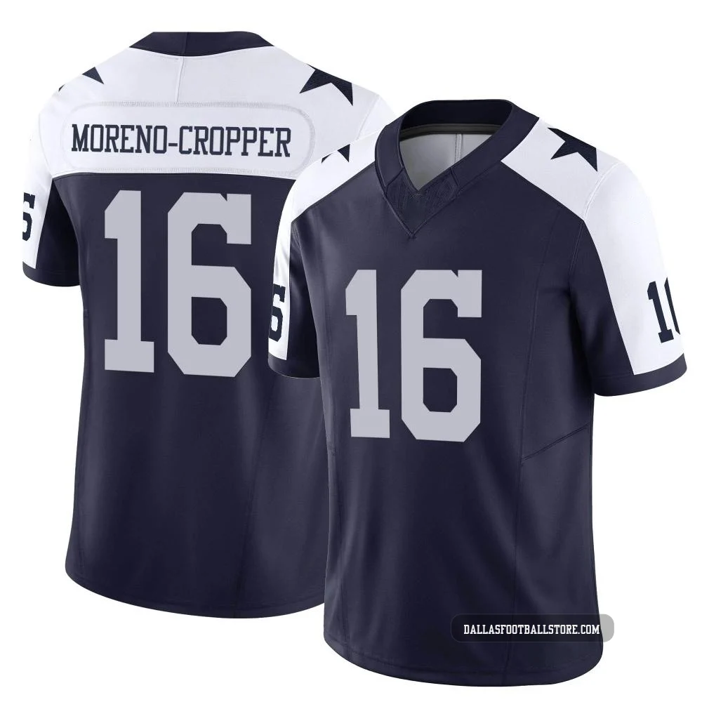 Jalen Moreno-Cropper Dallas Cowboys ＃16 Limited Men's Navy Alternate Vapor F.U.S.E. Jersey