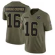 Jalen Moreno-Cropper Dallas Cowboys ＃16 Limited Men's Olive 2025 Salute to Service Jersey