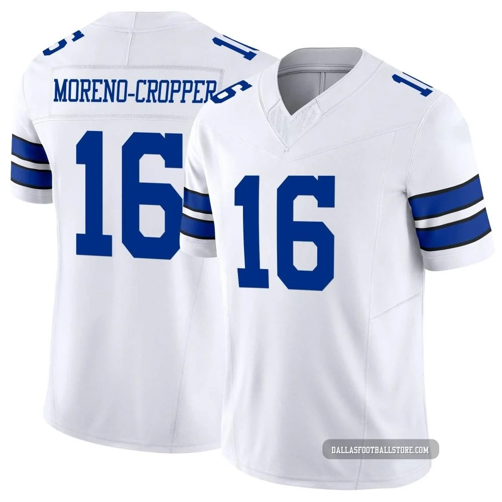 Jalen Moreno-Cropper Dallas Cowboys ＃16 Limited Men's White Vapor F.U.S.E. Jersey