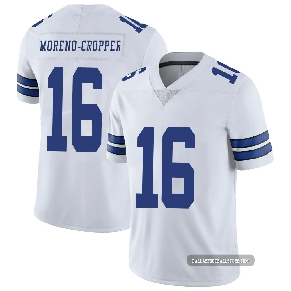 Jalen Moreno-Cropper Dallas Cowboys ＃16 Limited Men's White Vapor Untouchable Jersey