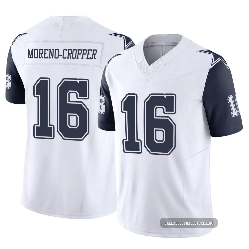 Jalen Moreno-Cropper Dallas Cowboys ＃16 Limited Youth White 2nd Alternate Vapor F.U.S.E. Jersey