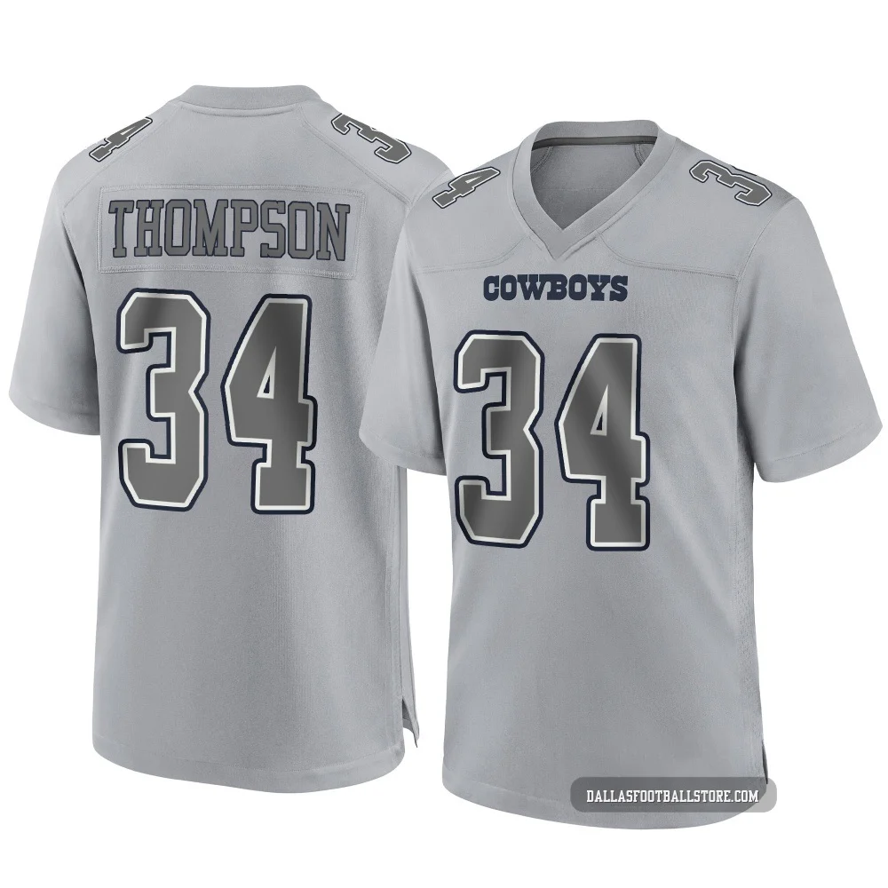 Jalen Thompson Dallas Cowboys ＃34 Game Men's Gray Atmosphere Fashion Jersey