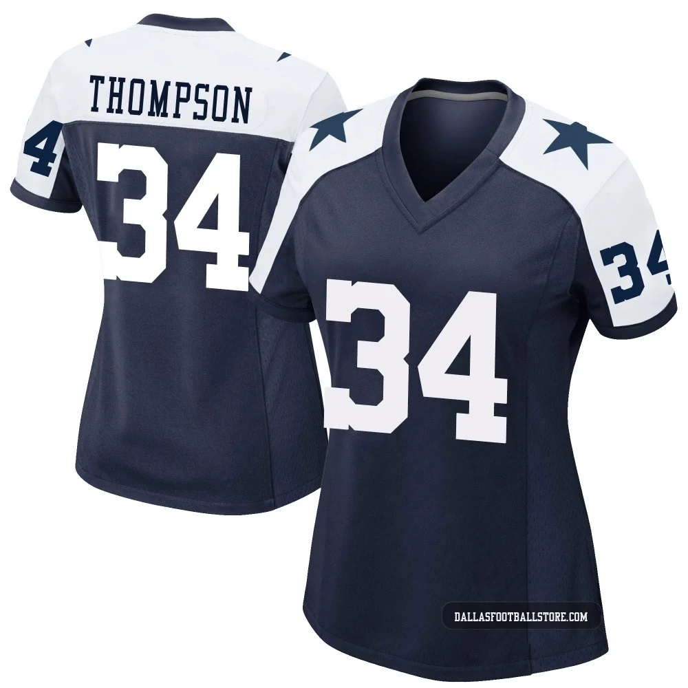 Jalen Thompson Dallas Cowboys ＃34 Game Women's Navy Alternate Jersey