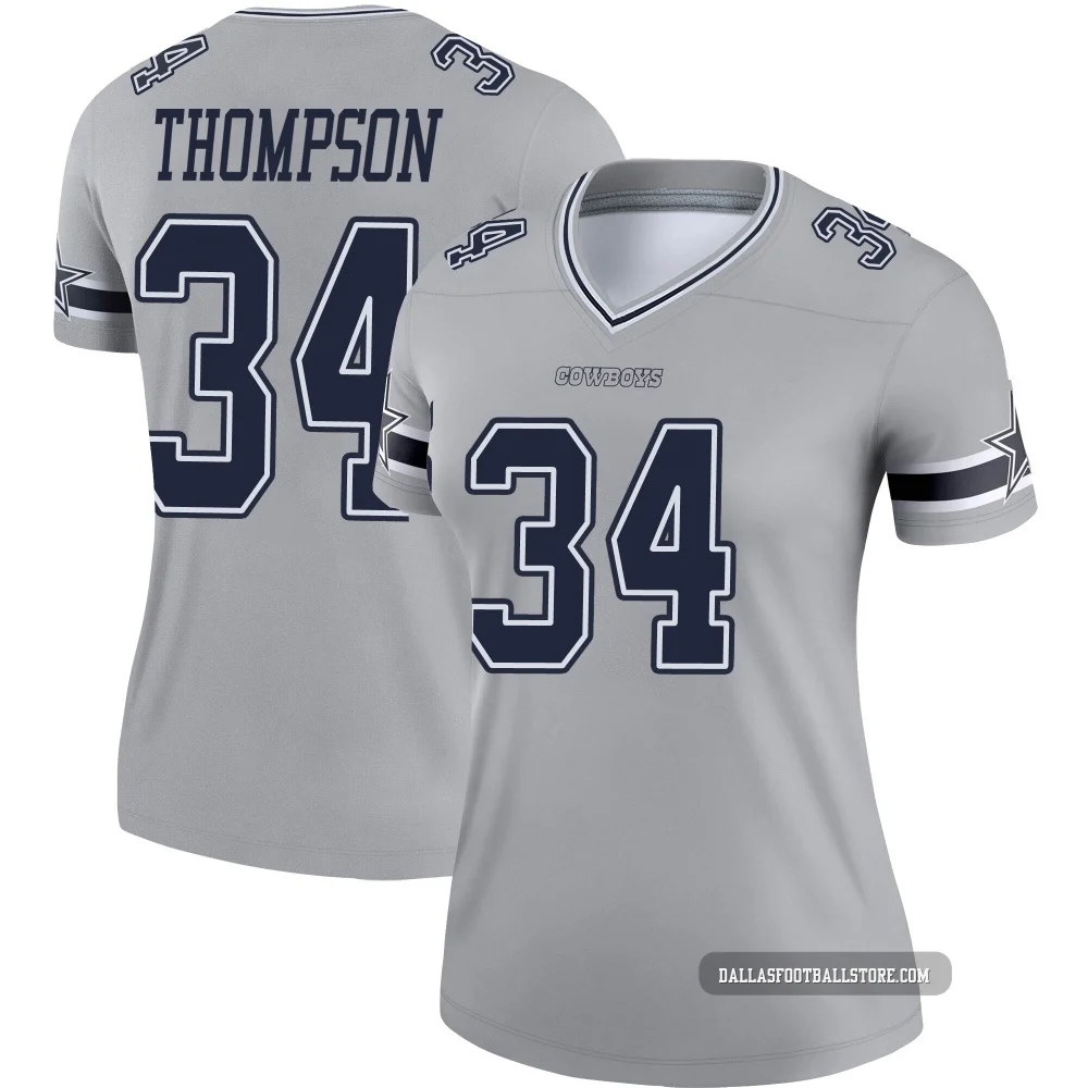 Jalen Thompson Dallas Cowboys ＃34 Legend Women's Gray Inverted Jersey