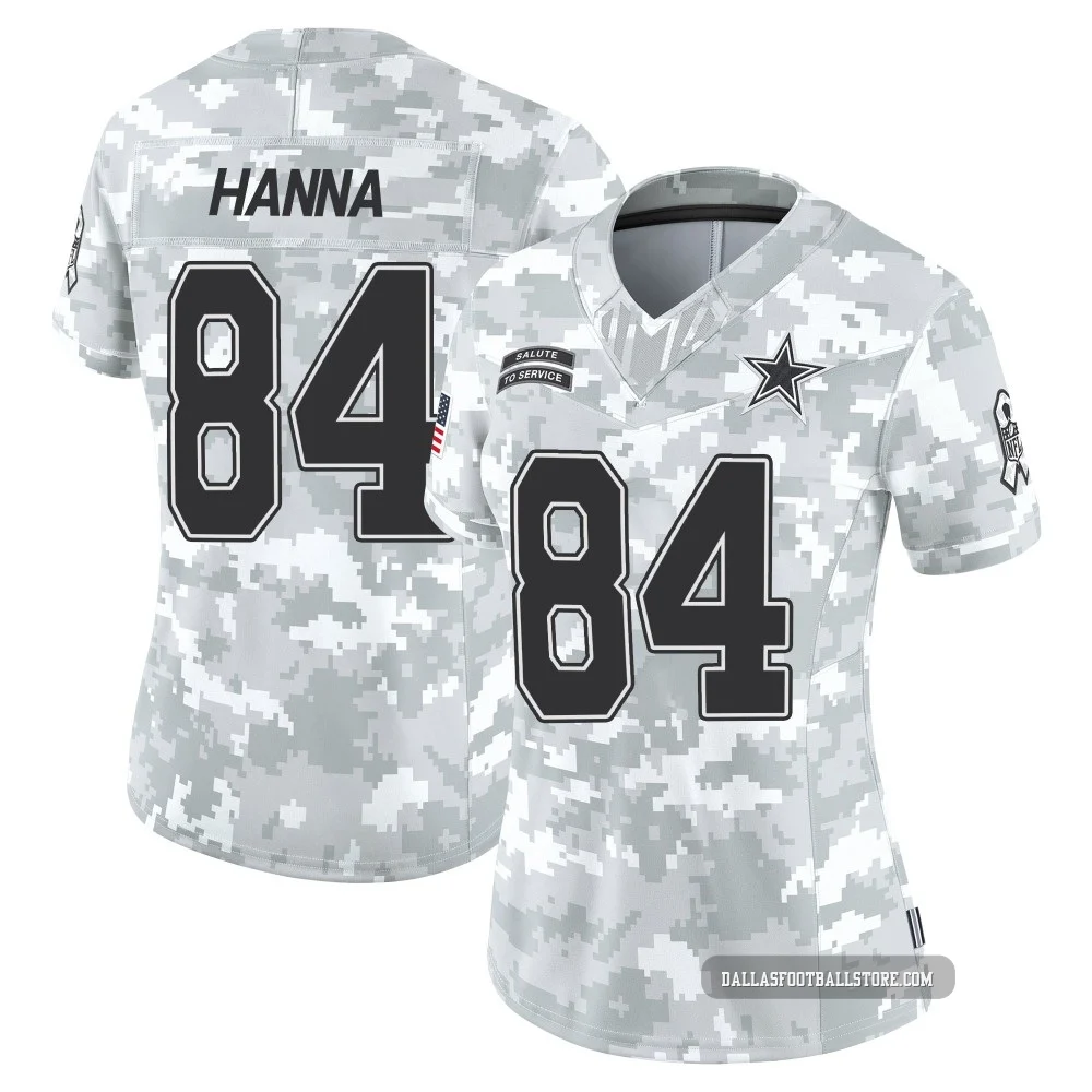 James Hanna Dallas Cowboys ＃84 Limited Women's Arctic Camo 2024 Salute to Service Jersey